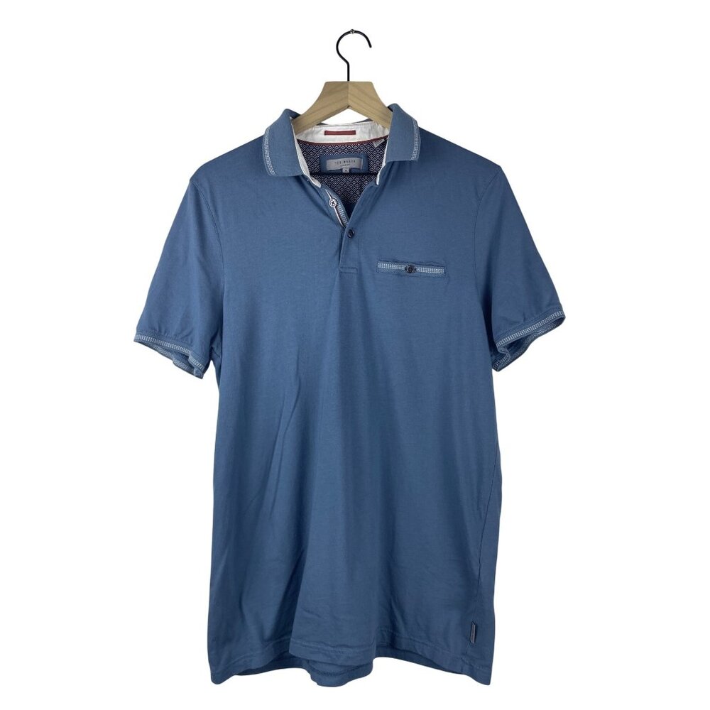 Ted Baker London Short Sleeve Pocket Polo T-Shirt Men's 4 Contrast Collar